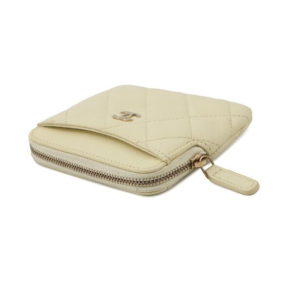 CHANEL Matelasse CC Logo Classic Zip Coin Purse Calfskin Baby Yellow AP2061 - Picture 3 of 11